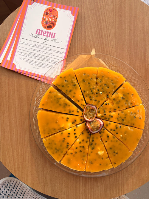 Flow's witte chocolade passievrucht cheesecake